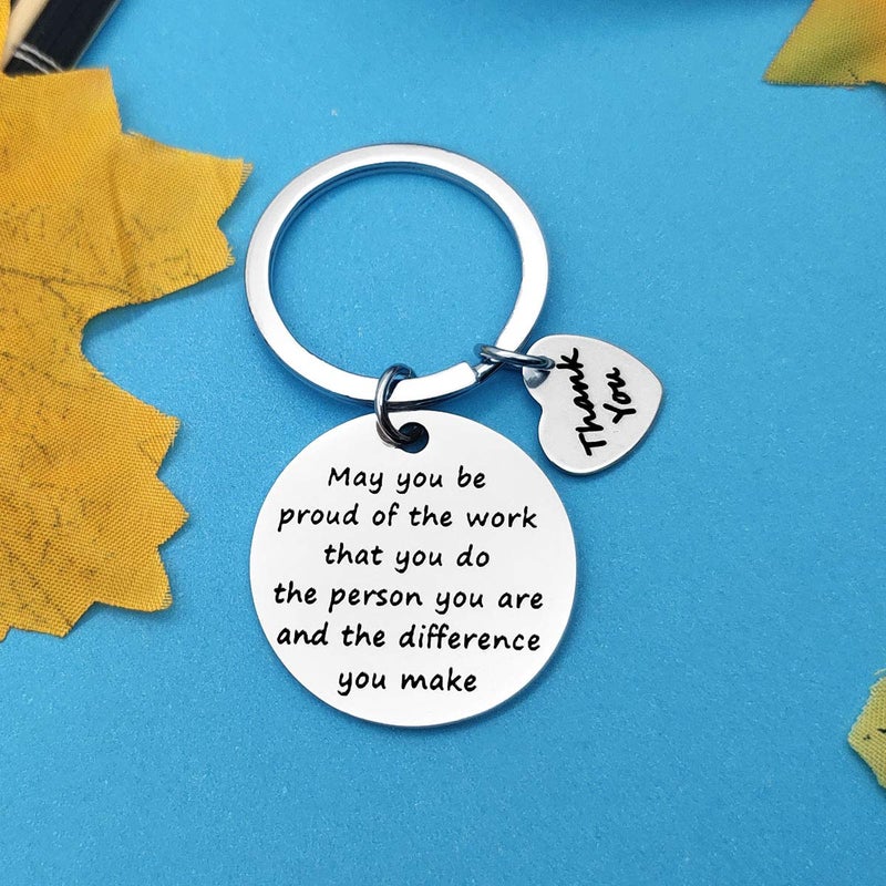 Xiahuyu Thank You Gifts Appreciation Keychain Make a Difference Keychain Thank You Gift for Employee Coworker Volunteer Social Worker Appreciation Gifts for Nurse Mentor Teacher Gift - Image 4